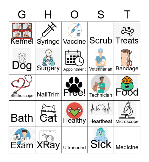 Ghosty's Word Chase Bingo Card