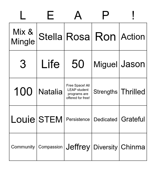 Great Expectations 2022 Bingo Card