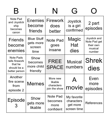 Object Redundancy Bingo Card