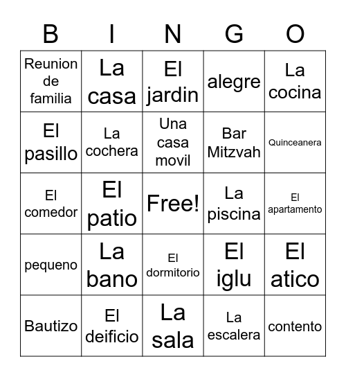 La CasaL Bingo Card