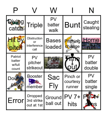 PARK VIEW PATRIOTS Bingo Card