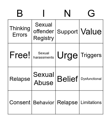 Mental Health Bingo Card