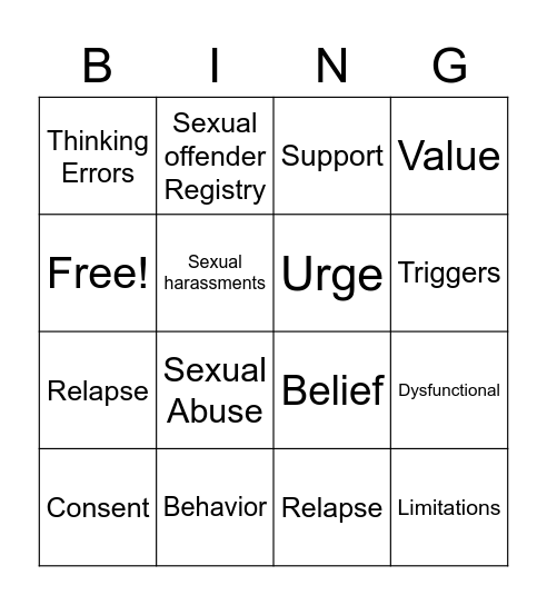 Mental Health Bingo Card