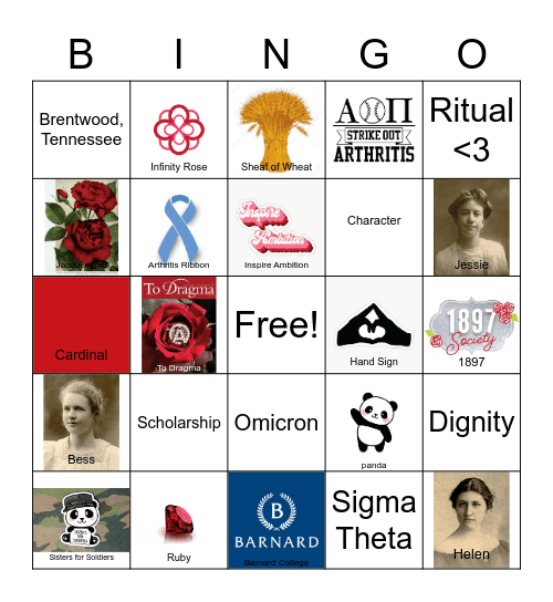 AOII Bingo Card