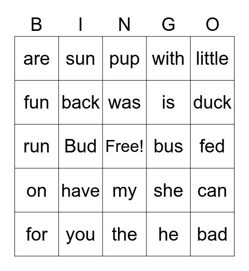 Unit 7 Week 1 Bingo Card