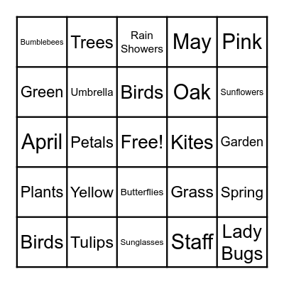 Spring Bingo Card