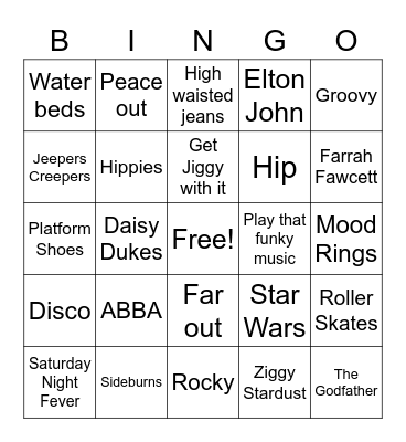 That so 70's! Bingo Card