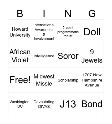 SISTERHOOD BINGO Card