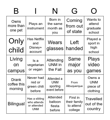 NSO A&S Bingo Card