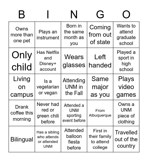 NSO A&S Bingo Card