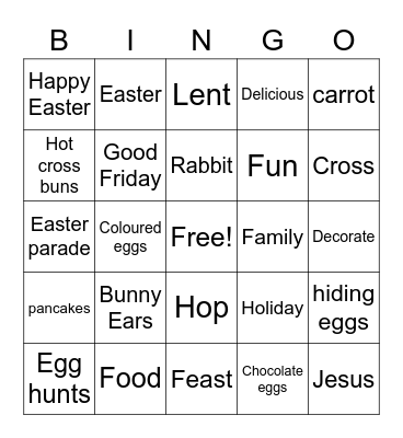 Easter Bingo Card