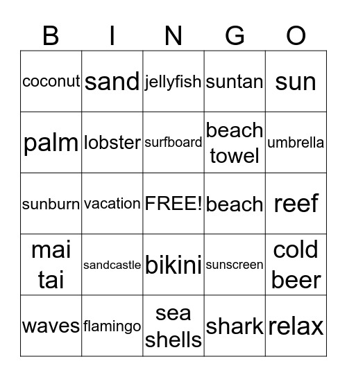 Beach Blanket Bingo Card