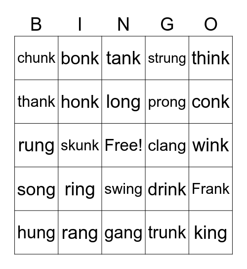 Glued Sounds Bingo Card