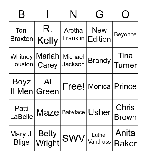 R & Baby Bingo Card