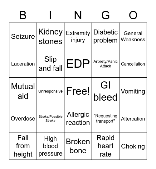 Spring Into EMS Bingo Card