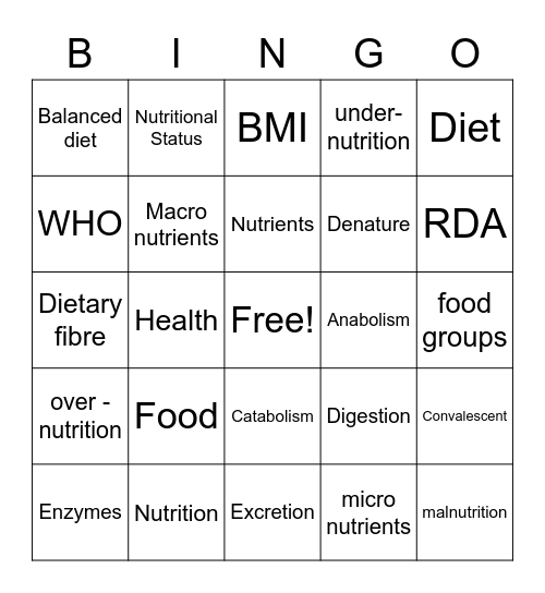 25 Days Healthy Bingo! Challenge Bingo Card