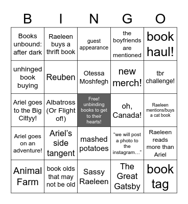 Books UnBound! Bingo Card