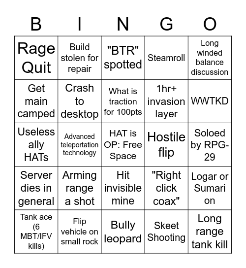 BESH Squad Bingo v4.2 Bingo Card