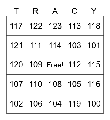 Graduation Bingo Card