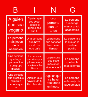 CUNDIROVER BINGO Card