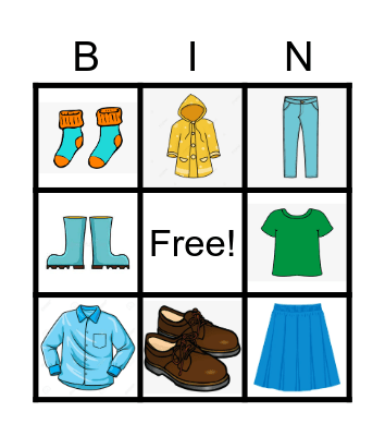 I`m wearing Bingo Card