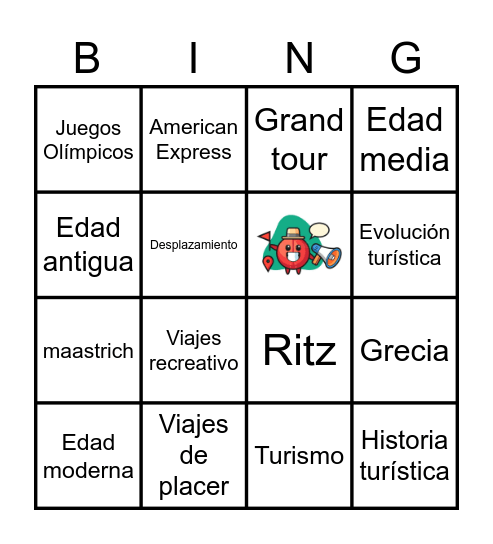Bingo turismo Bingo Card