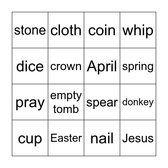 Happy Easter! Bingo Card