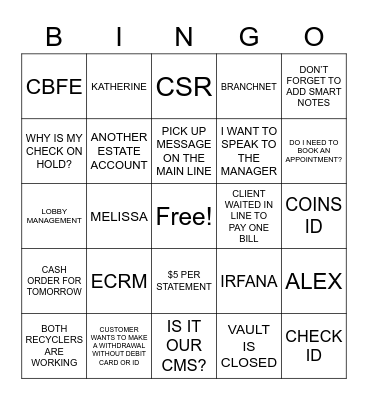 FUN FRIDAY BINGO Card