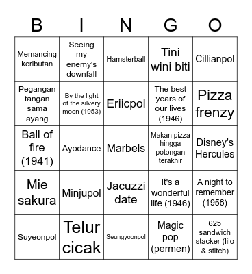 Bingo Reverse Bingo Card