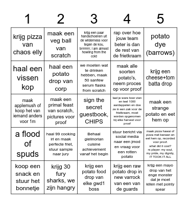 SnackWars Bingo Card