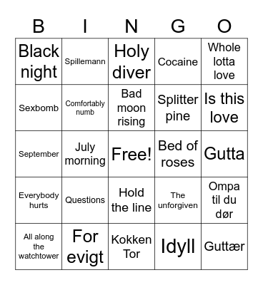Påskebingo Card