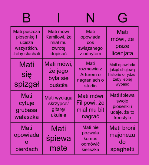 Błachut  Bingo Card