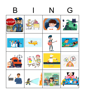 Spanish Professions Bingo Card