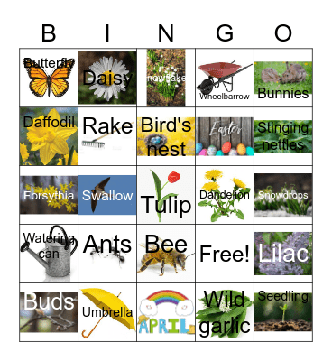 Spring Things Bingo Card