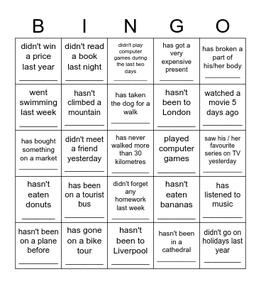 Find someone who... Bingo Card