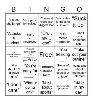 Mr. Maida  Bingo Card