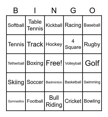 What Do You Know About Sports? Bingo Card