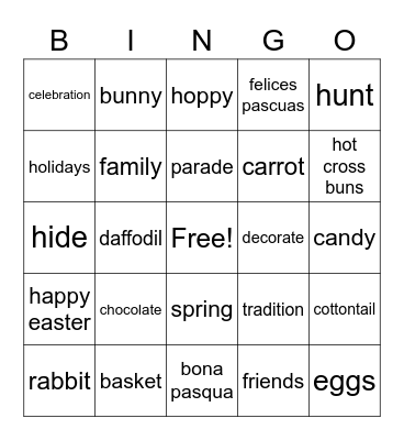 Easter Bingo Card