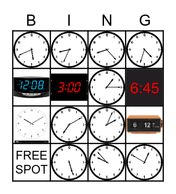 Time Bingo Card
