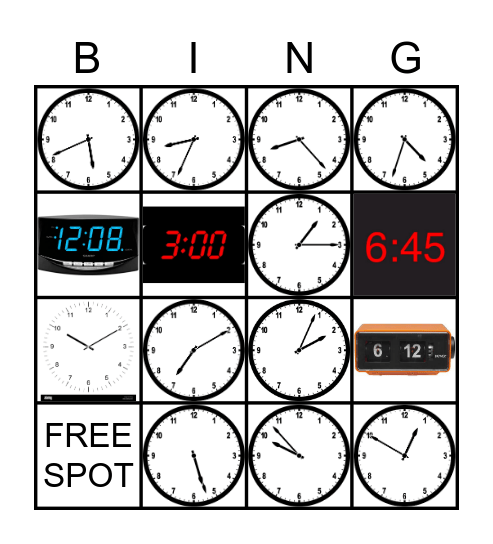Time Bingo Card
