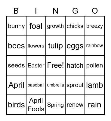 SPRING BINGO Card