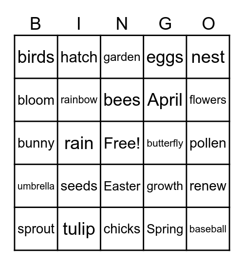 SPRING BINGO Card