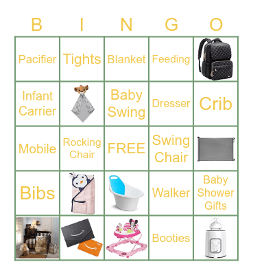 Sarah and Jacob's Baby Shower Bingo Card