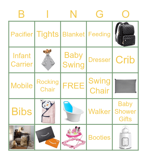 Sarah and Jacob's Baby Shower Bingo Card