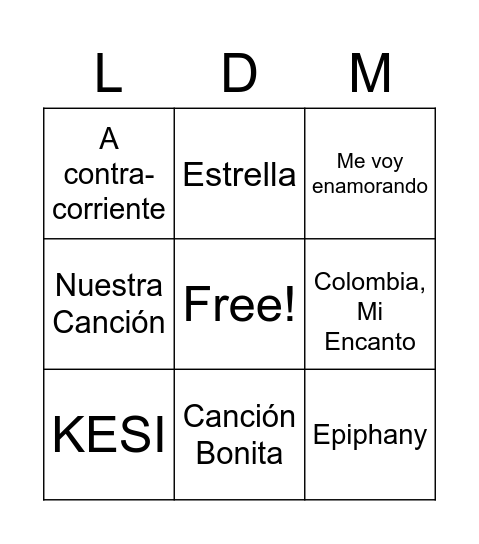 2022 locura de marzo Bingo Card