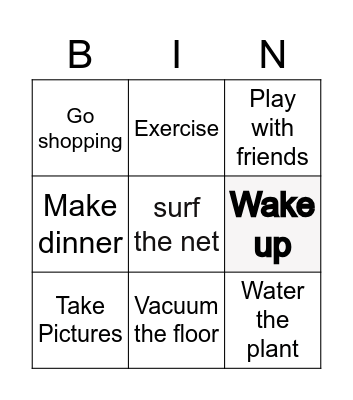 activitíés bingo Card