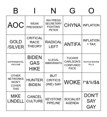 FOX NEWS BINGO Card