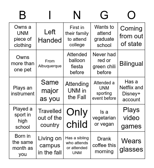 NSO A&S Bingo Card