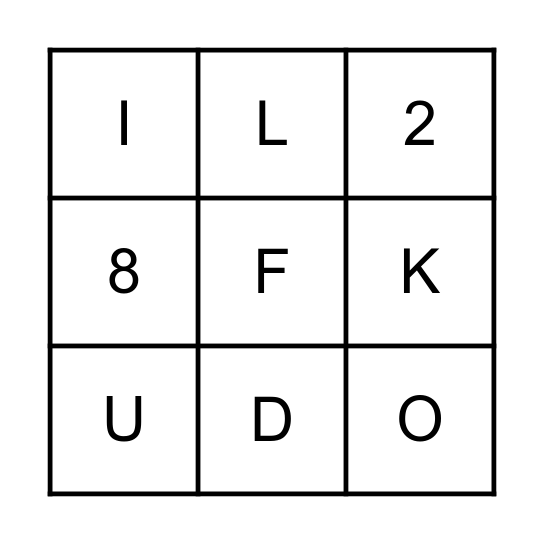 Zoek de letters Bingo Card