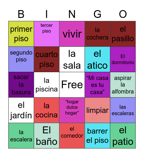 La Casa Bingo Card